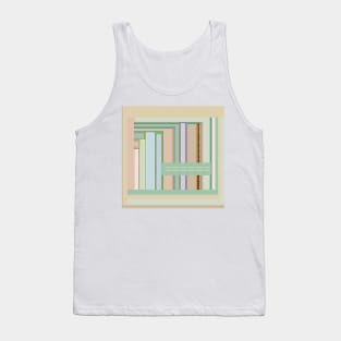 Circuit Board Blips graphic design in tan terra cotta blue green Tank Top